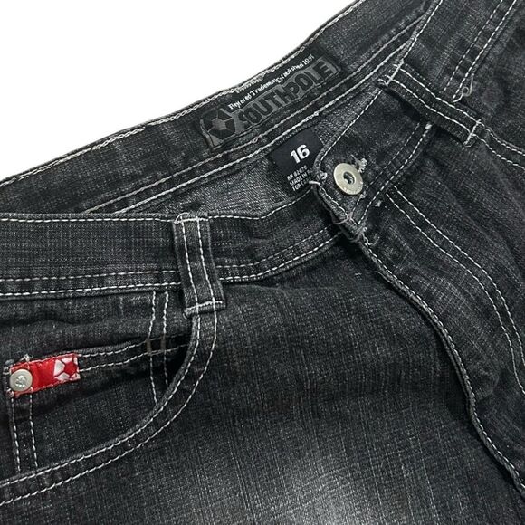 South Pole Y2K Skate Black Jean Shorts - Picture 3 of 3